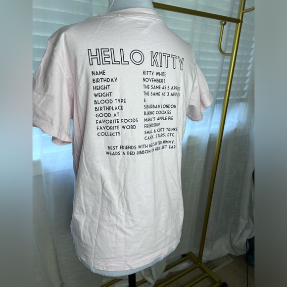 Uniqlo T-Shirt Short Sleeves with Hello Kitty in Very Light Pink Cotton. Sz M - Picture 6 of 7